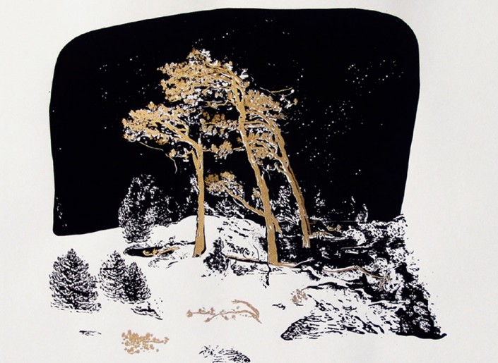 Anja Fell, "Weststrand", 2014, screenprint on paper, 70 x 76 cm