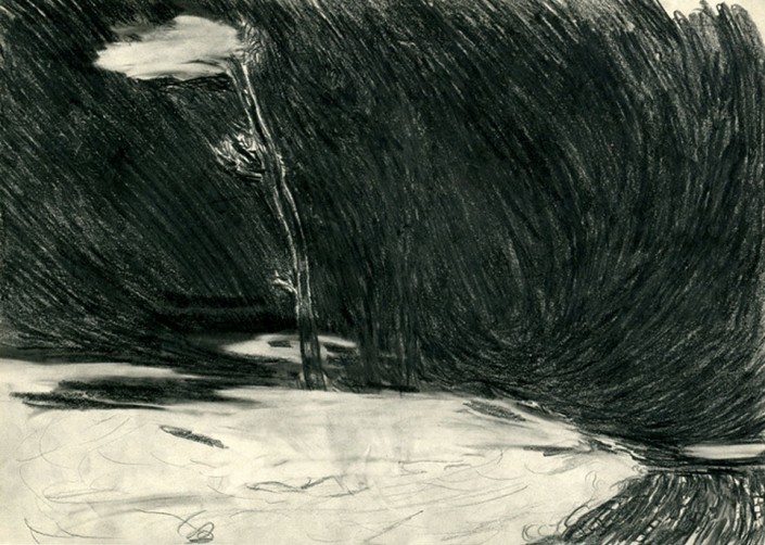 Anja Fell, "Sea, Strand, Tree, Cloud ", 2007, pencil on paper, 21 x 29 cm